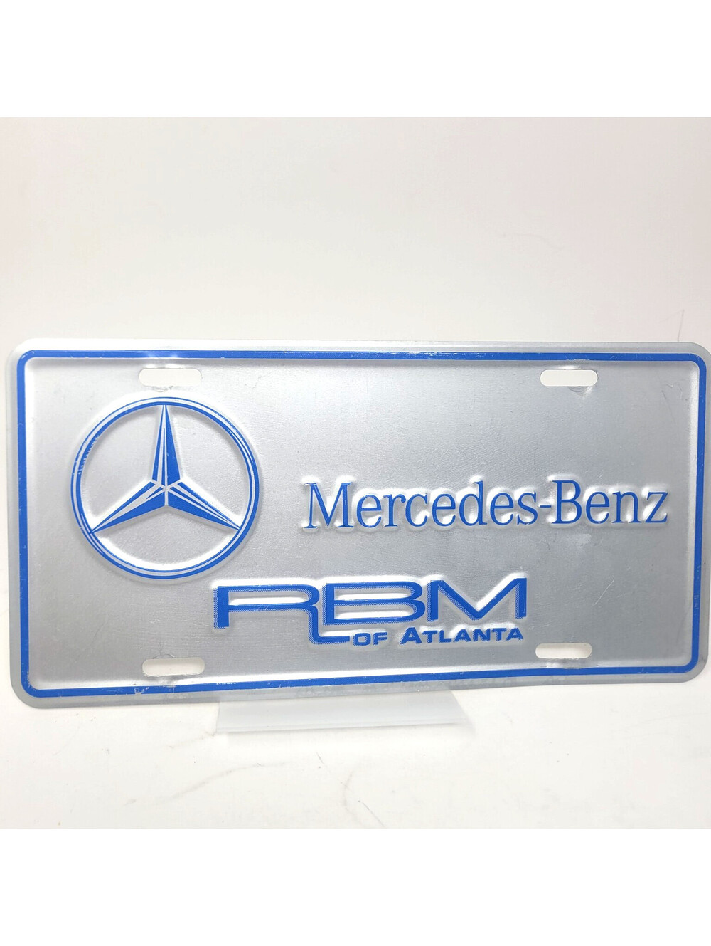 Mercedes-Benz RBM of Atlanta Dealership Booster License Plate Vintage Aluminum